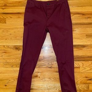 ASOS Design Skinny Chinos in Burgundy